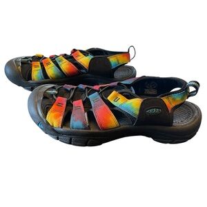 KEEN Newport Women’s Sandals Retro Rainbow Tie Dye Waterproof Washable Quick Dry